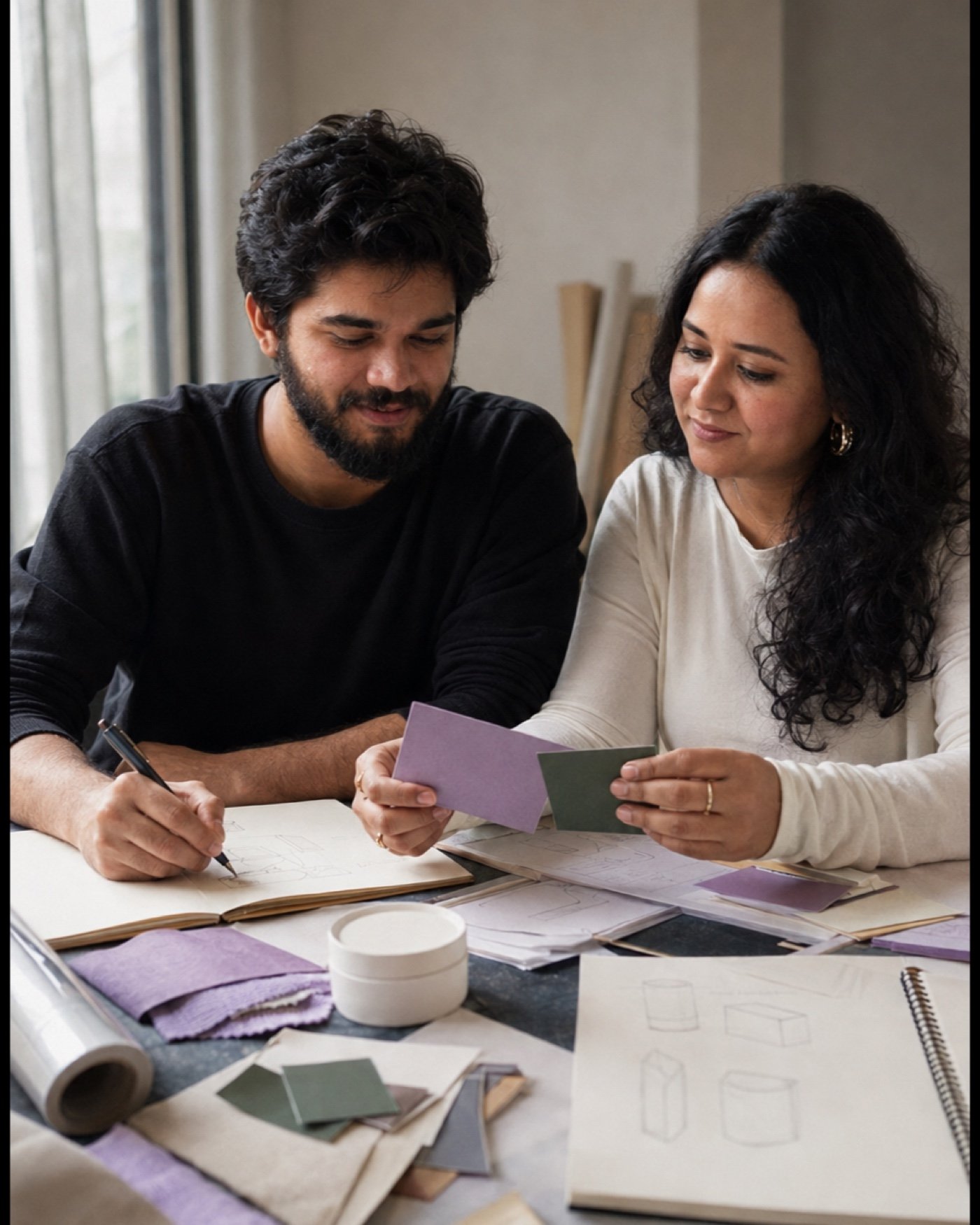 Aditya Dahiwadkar and Disha Kadam developing a brand identity